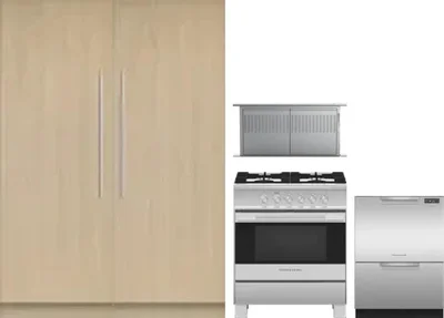5 Piece Package Includes Refrigerator, Freezer, Range, Hood And Dishwasher